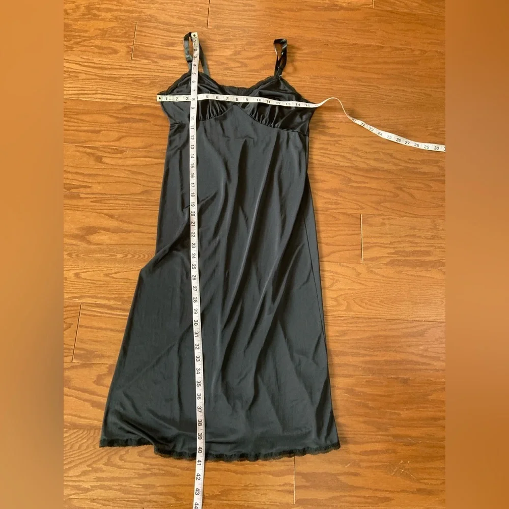 Vintage Shadowline Slip Dress Black Sz 36M Nylon Made in USA - Picture 9 of 9